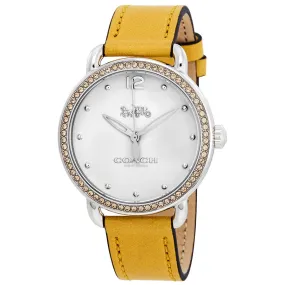 Coach Delancey Crystal White Dial Yellow Leather Ladies Watch 14502882