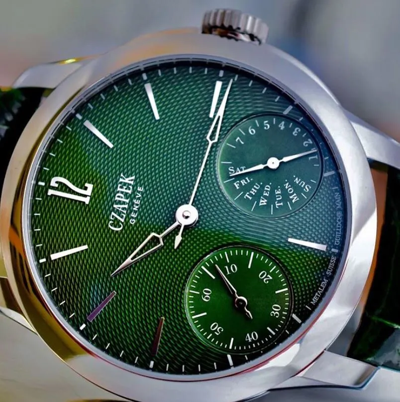 Czapek Watch Quai des Bergues Guilloche Ricochet Steel Rainforest Green S Limited Edition