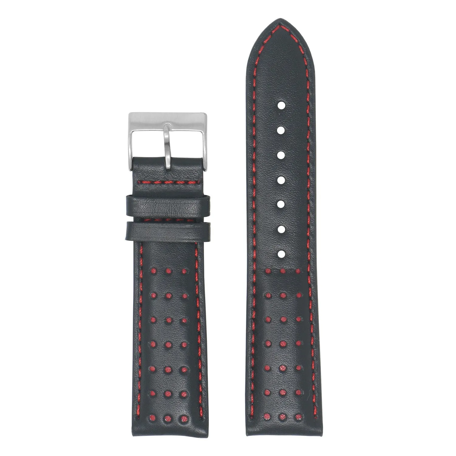 DASSARI Perforated Leather Racing Strap
