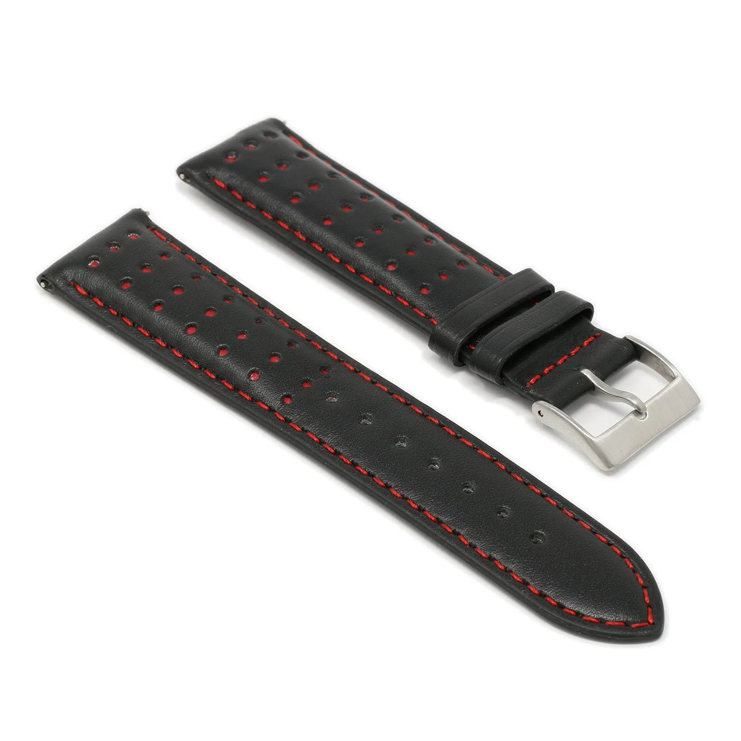 DASSARI Perforated Leather Racing Strap