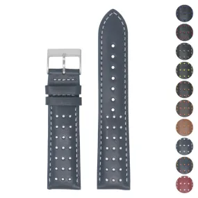 DASSARI Perforated Leather Racing Strap