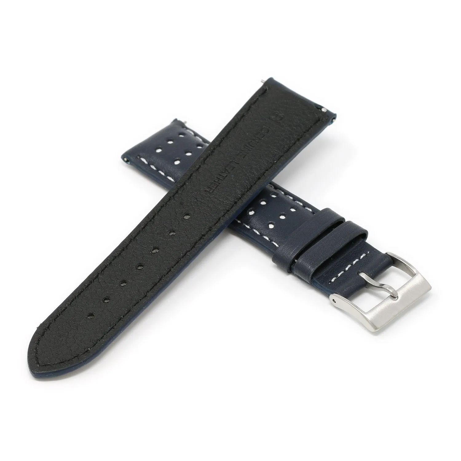 DASSARI Perforated Leather Racing Strap