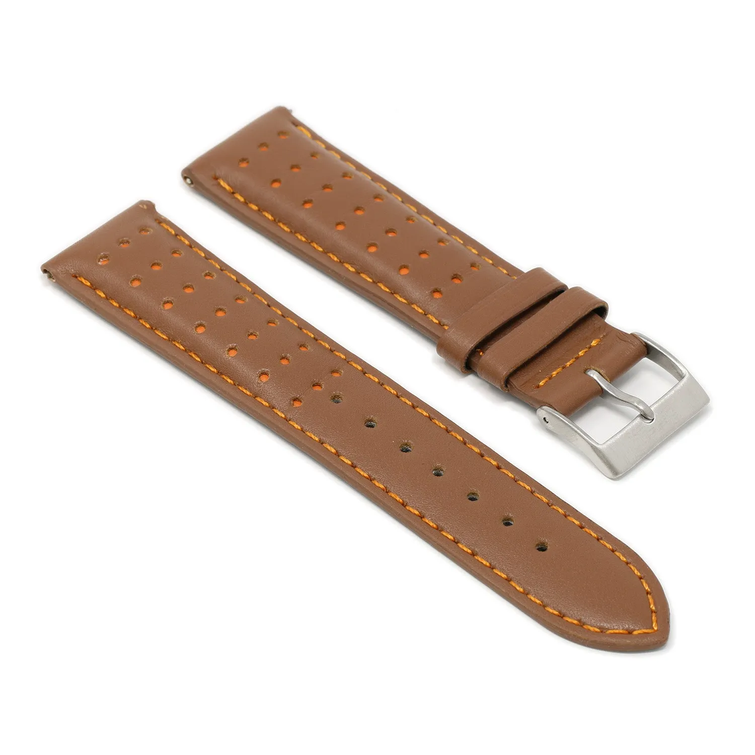 DASSARI Perforated Leather Racing Strap