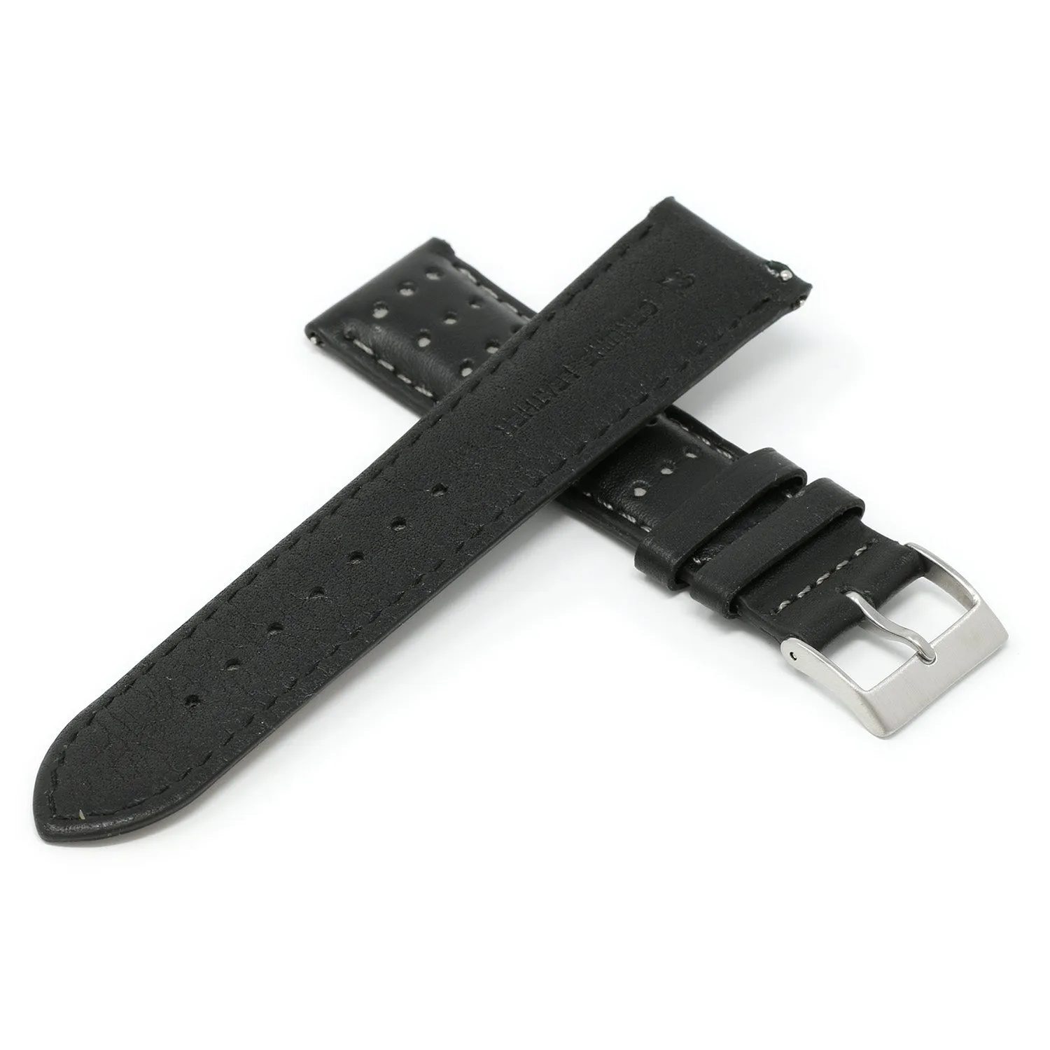 DASSARI Perforated Leather Racing Strap