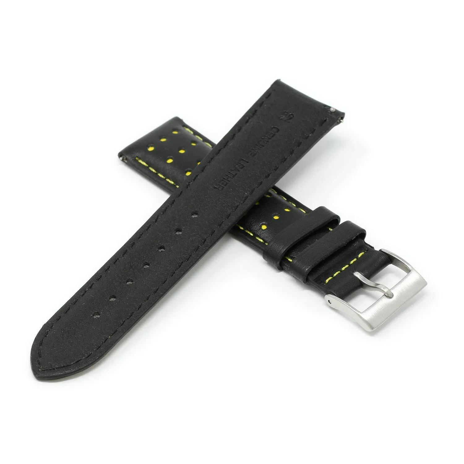 DASSARI Perforated Leather Racing Strap