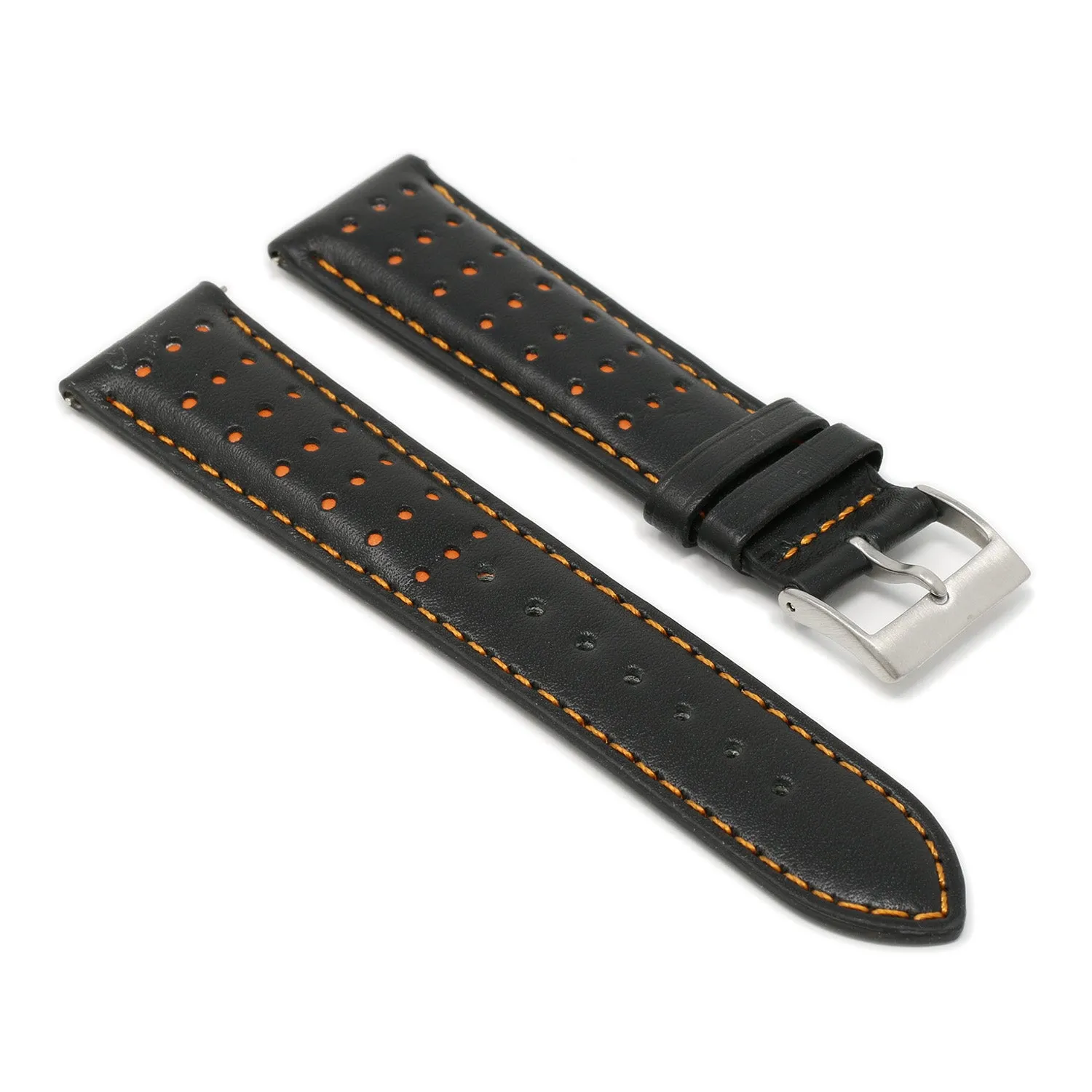 DASSARI Perforated Leather Racing Strap