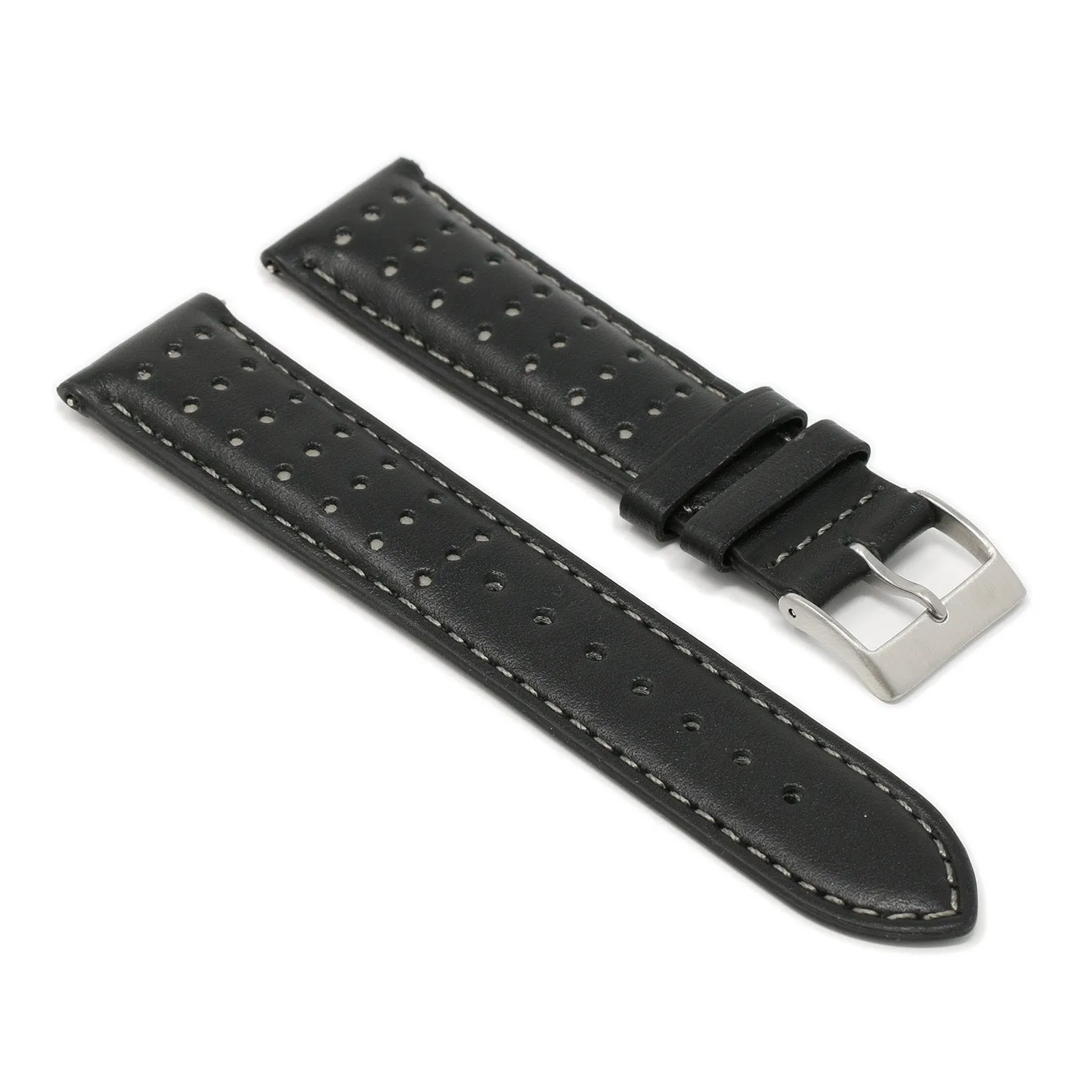DASSARI Perforated Leather Racing Strap