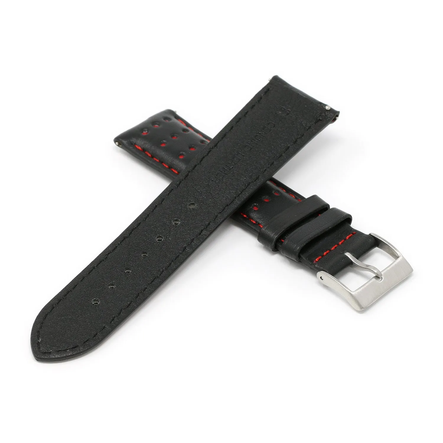DASSARI Perforated Leather Racing Strap