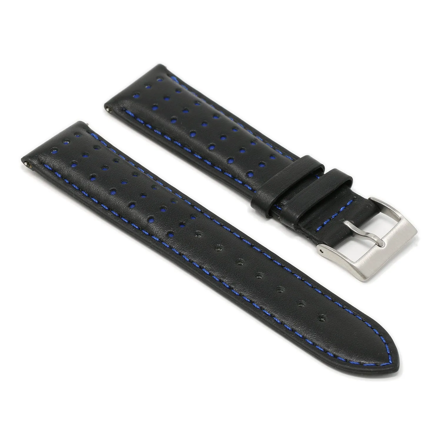 DASSARI Perforated Leather Racing Strap