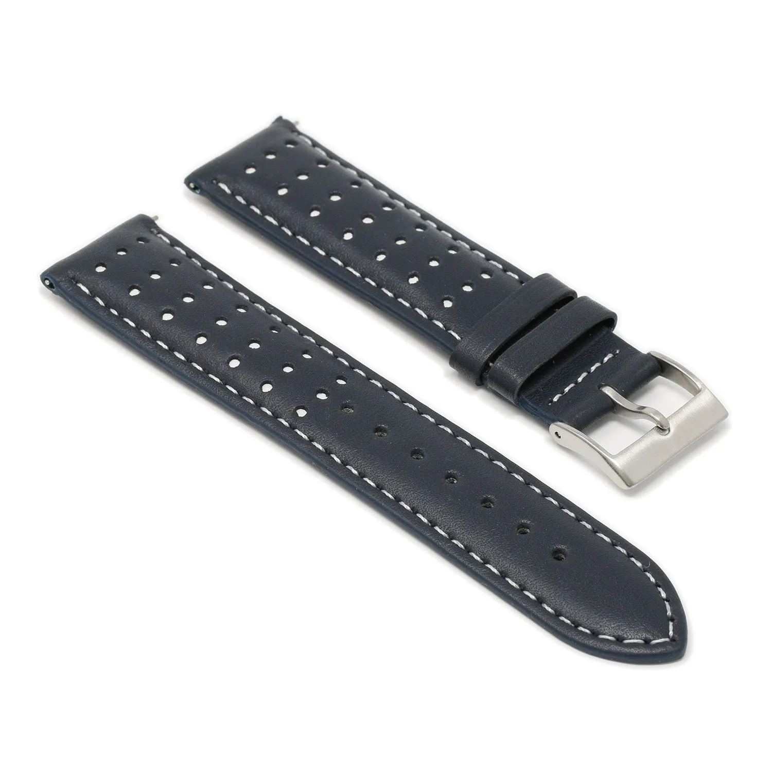 DASSARI Perforated Leather Racing Strap