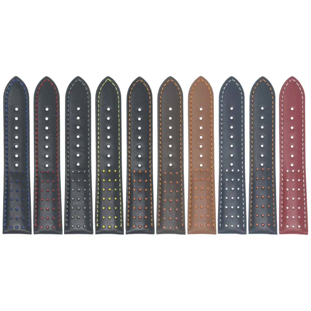 DASSARI Perforated Leather Racing Strap