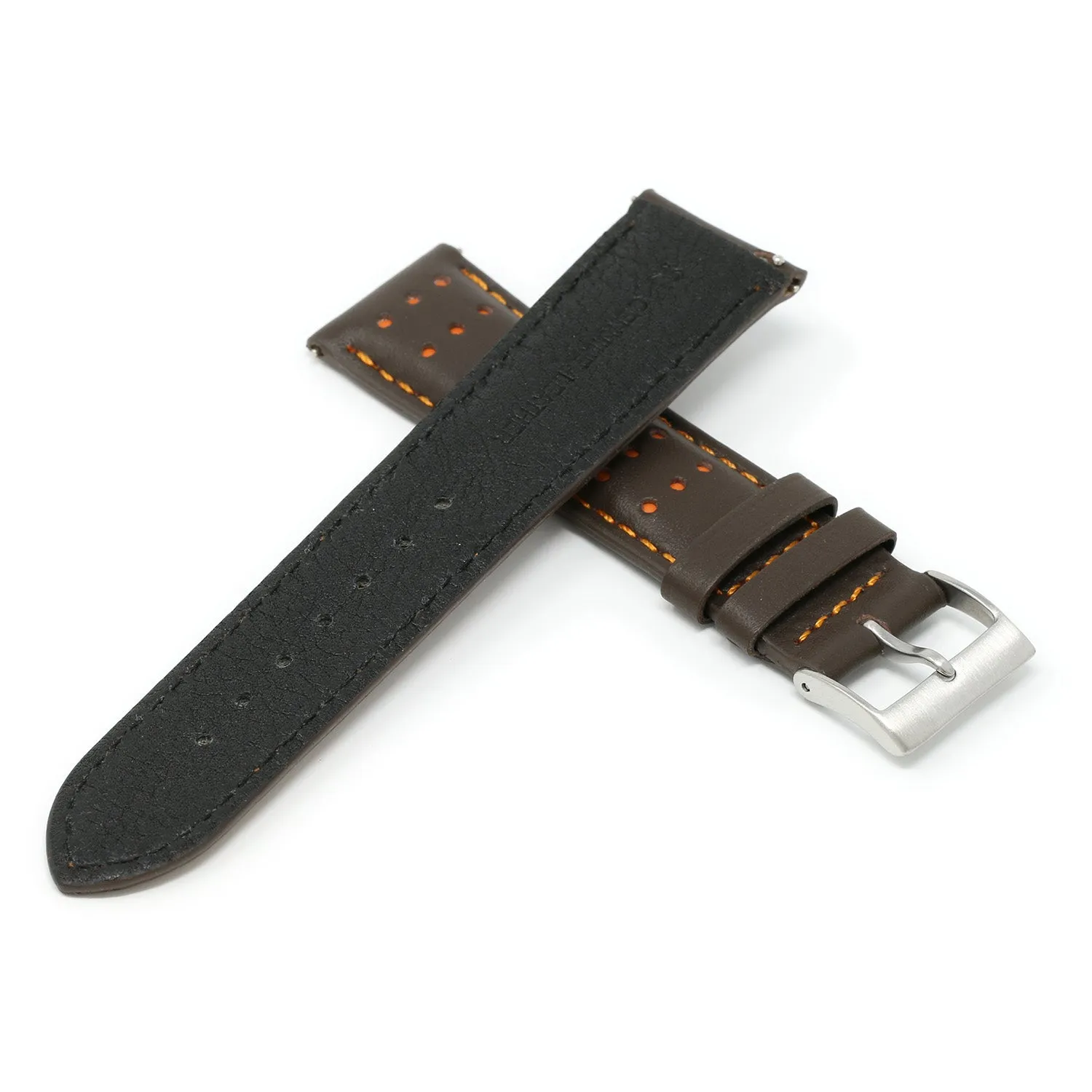 DASSARI Perforated Leather Racing Strap