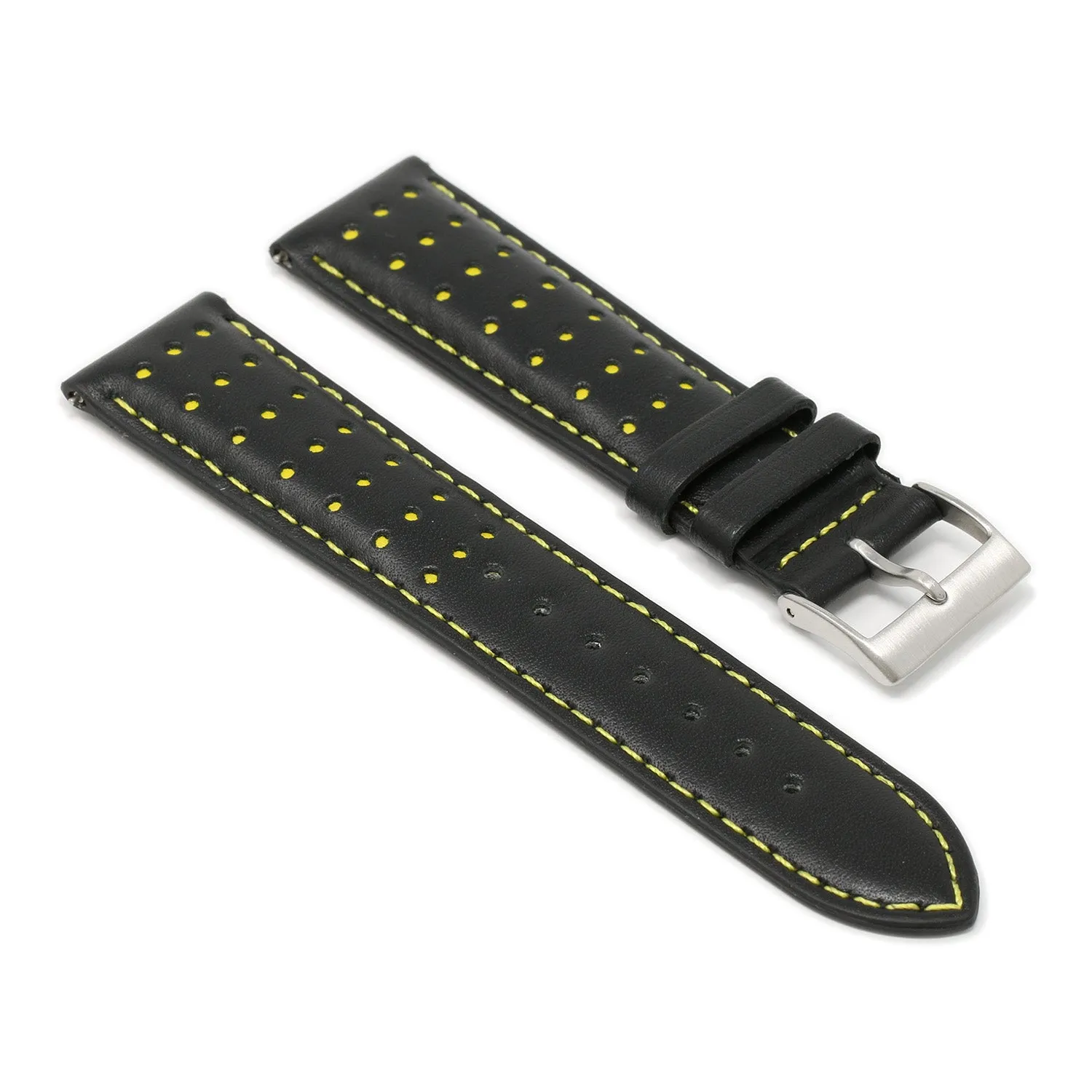 DASSARI Perforated Leather Racing Strap