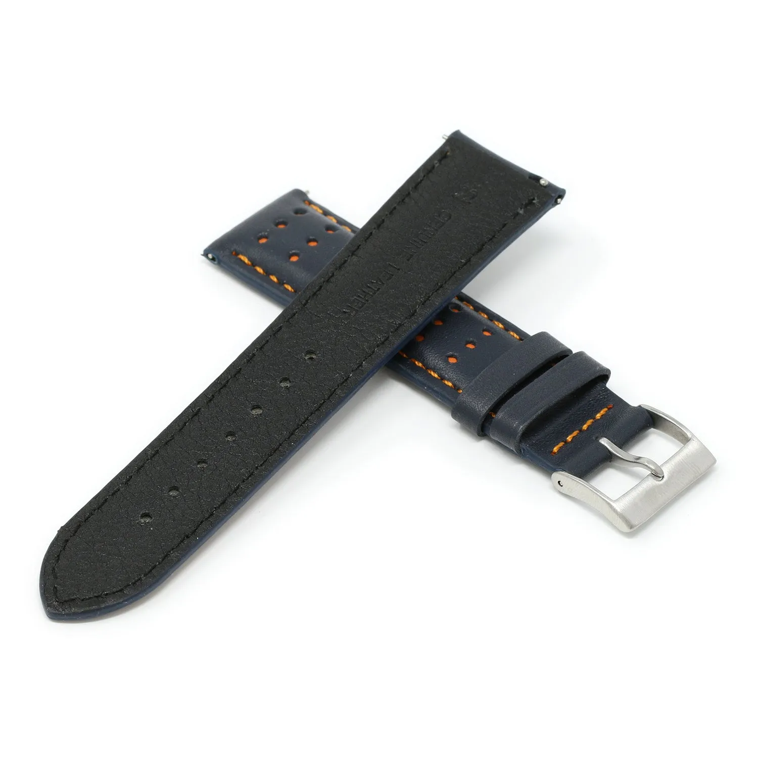 DASSARI Perforated Leather Racing Strap