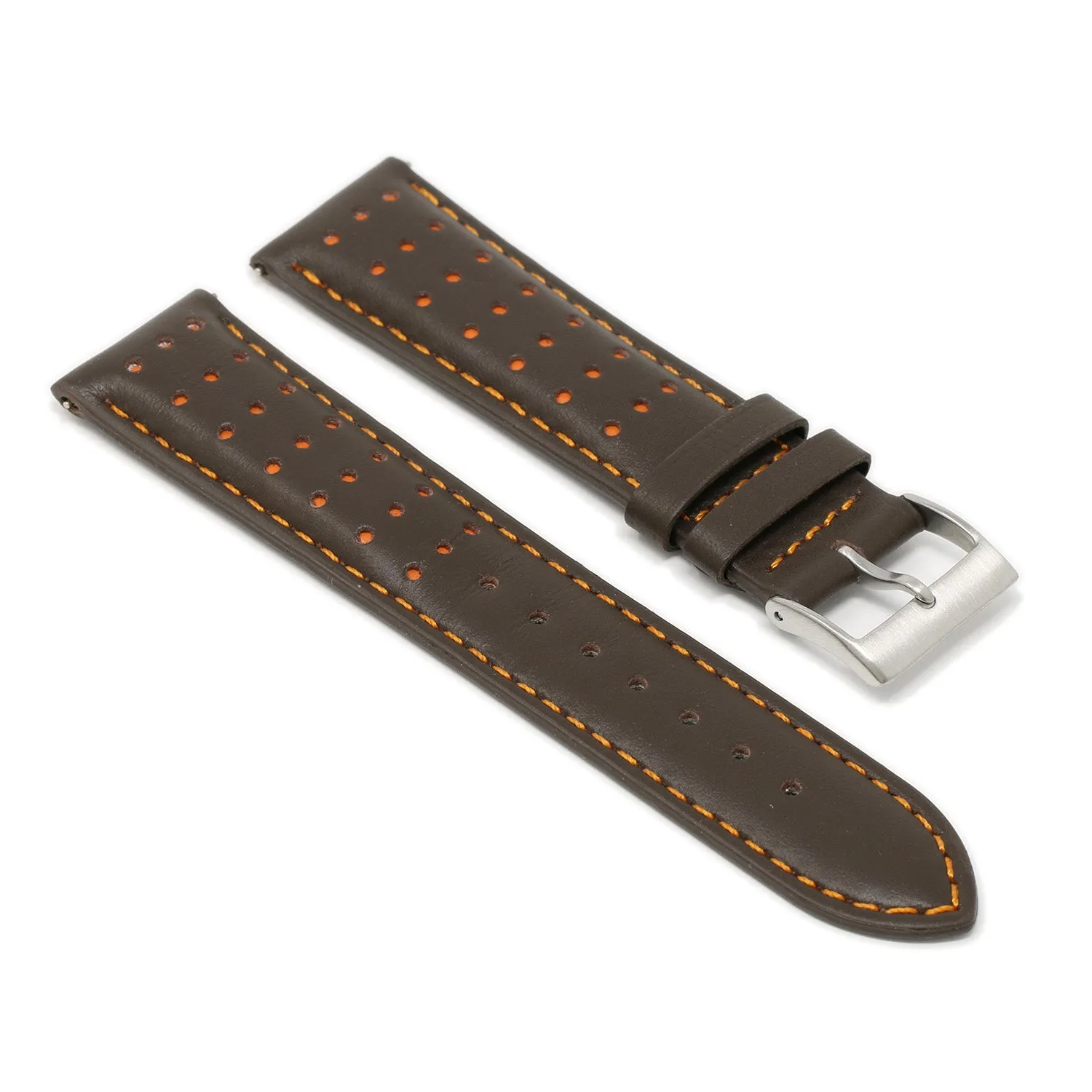 DASSARI Perforated Leather Racing Strap