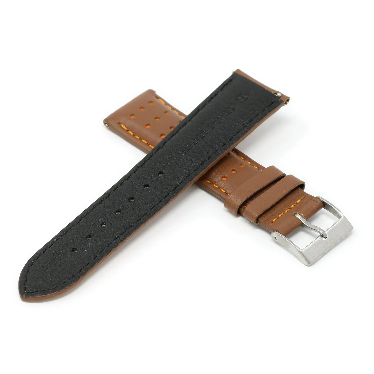 DASSARI Perforated Leather Racing Strap