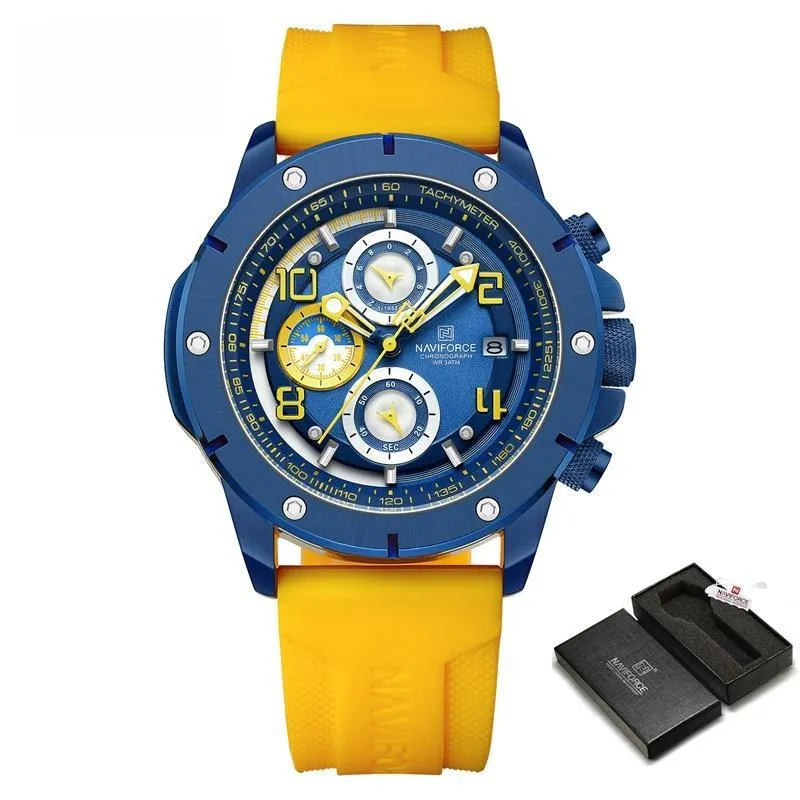 Fashion Business Multifunctional Waterproof Chronograph Male Wristwatch
