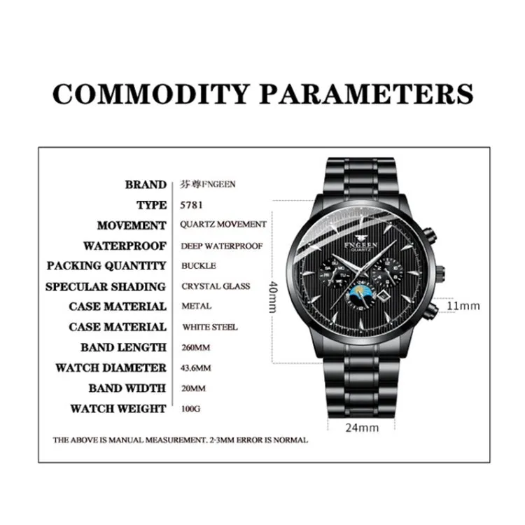 FNGEEN 5781 Waterproof Multifunctional Sports Quartz Watch