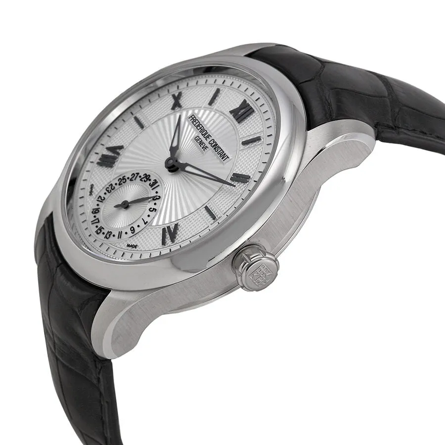 Frederique Constant Maxi Manufacture Silver Guilloche Leather Men's Watch FC-700MS5M6