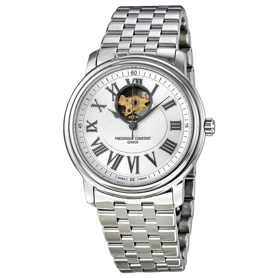 Frederique Constant Persuasion Heart Beat Silver Guilloche Stainless Steel Men's Watch FC-310NM4P6B2