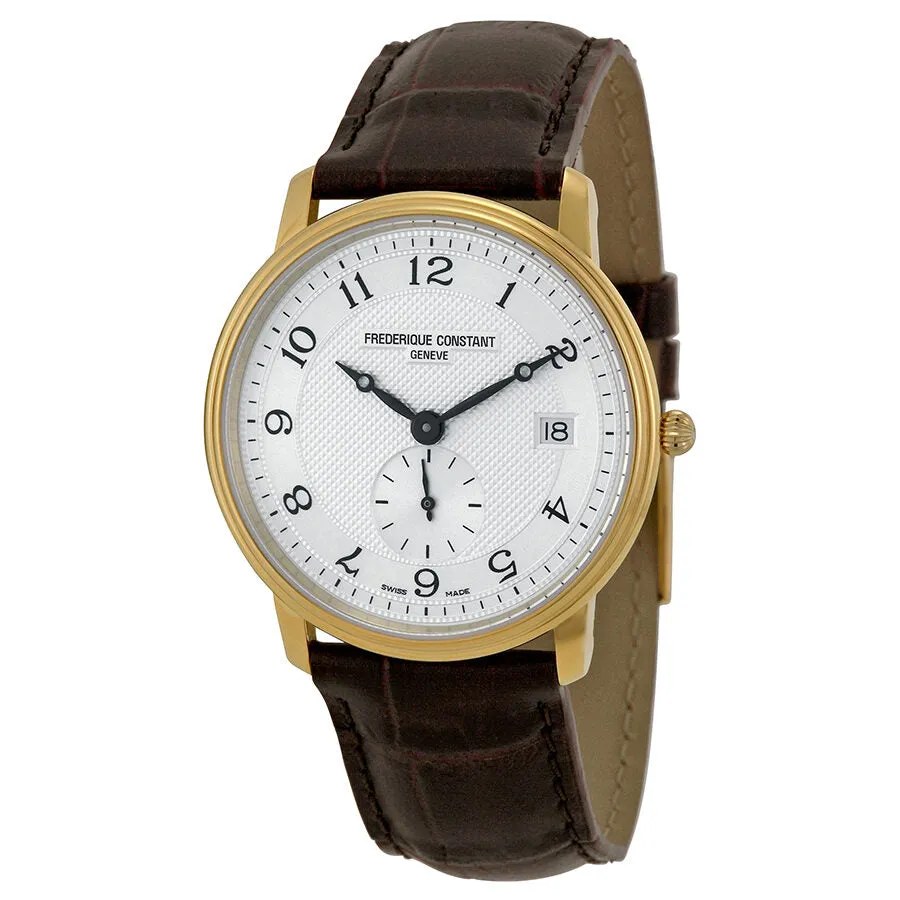 Frederique Constant Slim Line Silver Guilloche Gold-Plated Men's Watch 245AS4S5 FC-245AS4S5