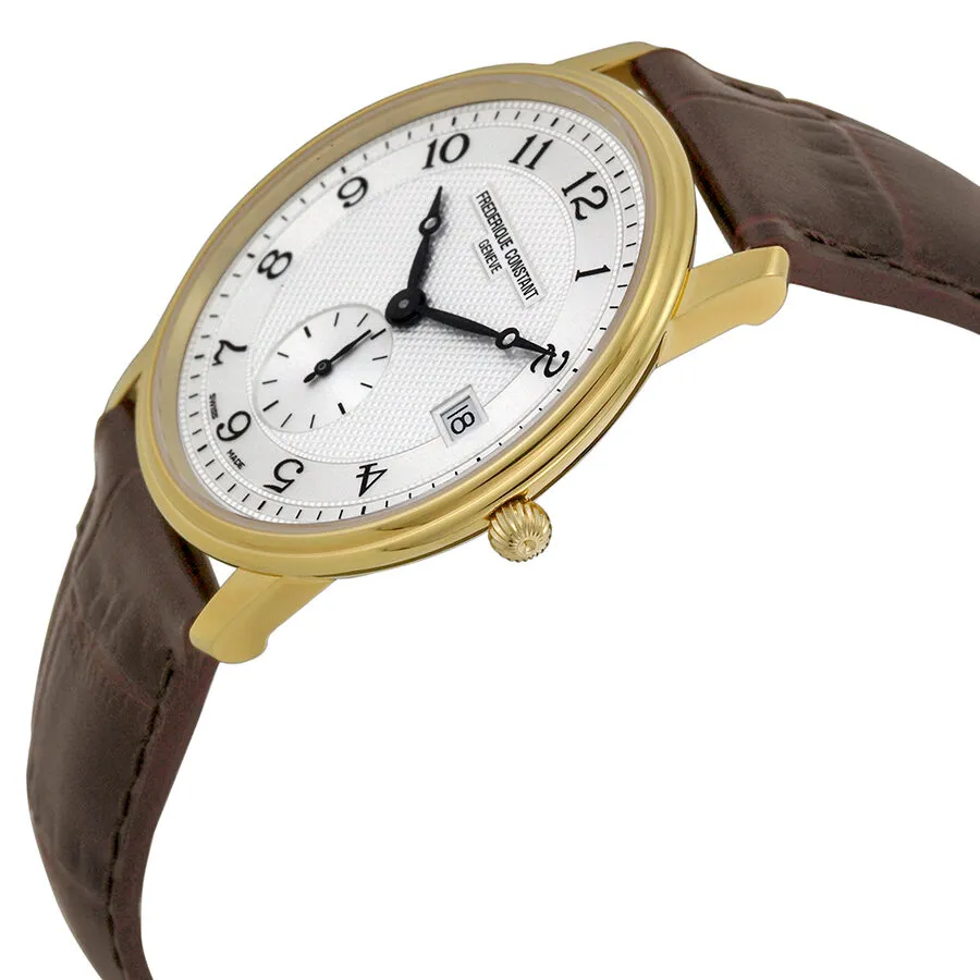 Frederique Constant Slim Line Silver Guilloche Gold-Plated Men's Watch 245AS4S5 FC-245AS4S5