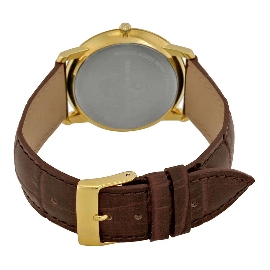 Frederique Constant Slim Line Silver Guilloche Gold-Plated Men's Watch 245AS4S5 FC-245AS4S5