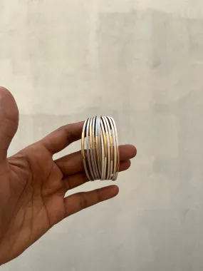 Gold tube white Bracelet with magnetic clap