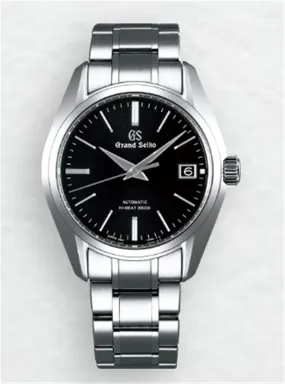 Grand Seiko Stainless Steel Mechanical Hi-Beat 36000 Auto Black Dial SBGH205