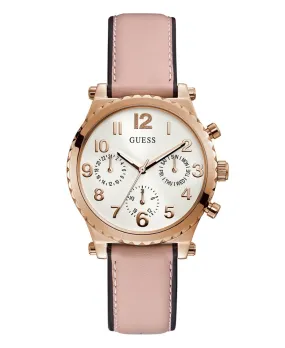 Guess GW0036L3 Pink Leather Strap Multifunctional Women Watches