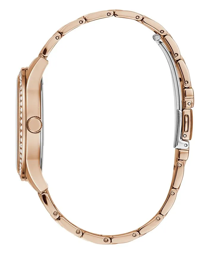 Guess U1280L3 Rose Gold-Tone Crystal Logo Watch, 38mm Women Watches Lexor Miami