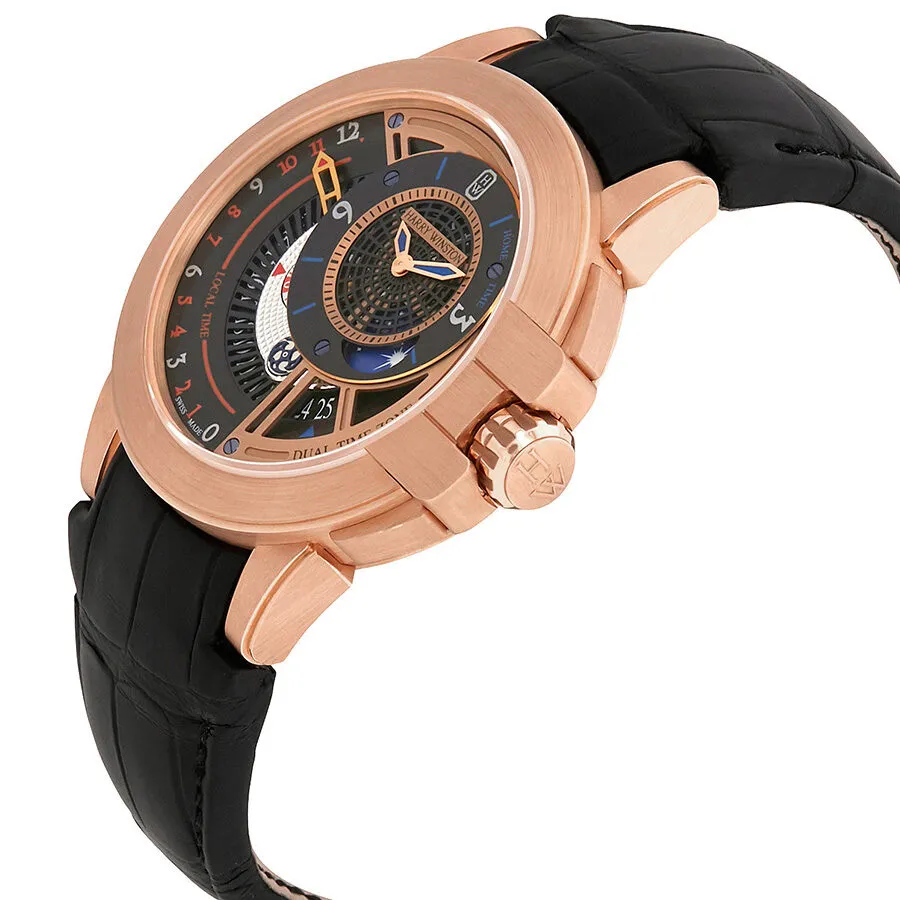 Harry Winston Ocean Dual Time Black Dial Automatic Men's Watch OCEATZ44RR011