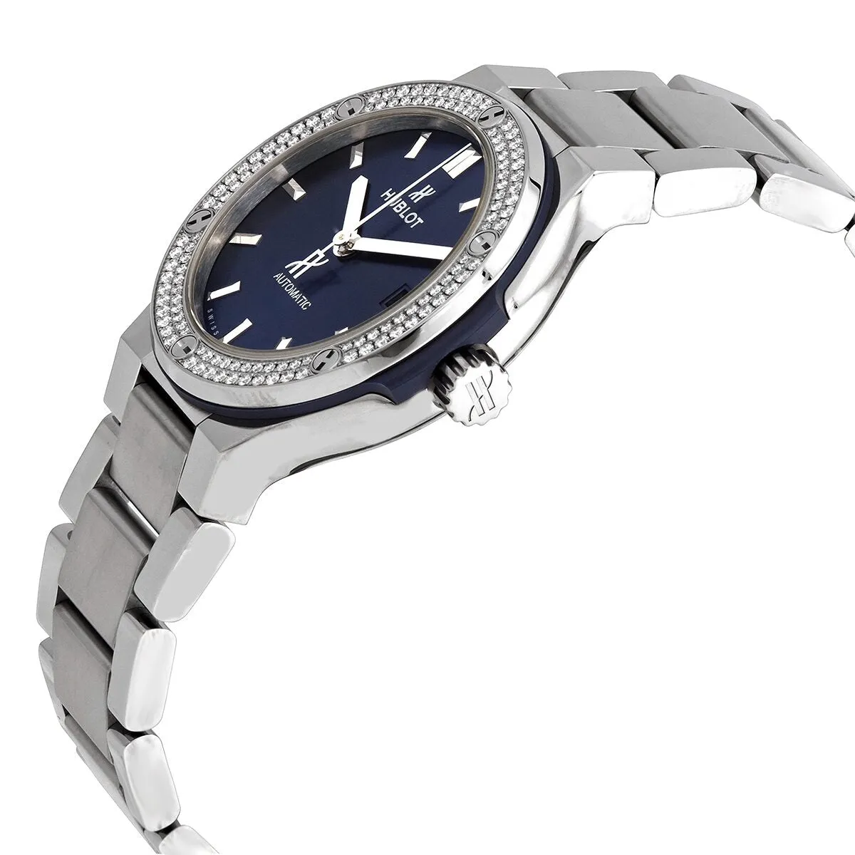 Hublot Classic Fusion Automatic Diamond Blue Dial 38mm Watch 568.NX.7170.NX.1104