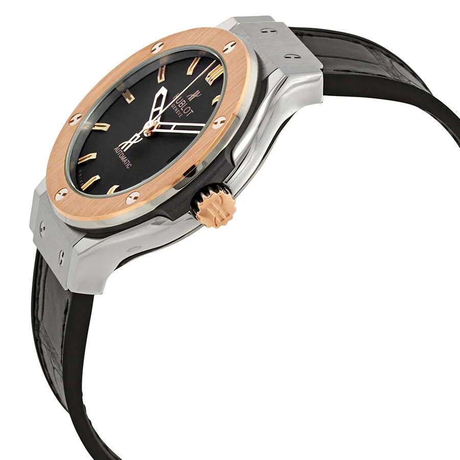 Hublot Classic Fusion Black Dial Automatic Black Alligator Rubber Watch 565.ZP.1180.LR