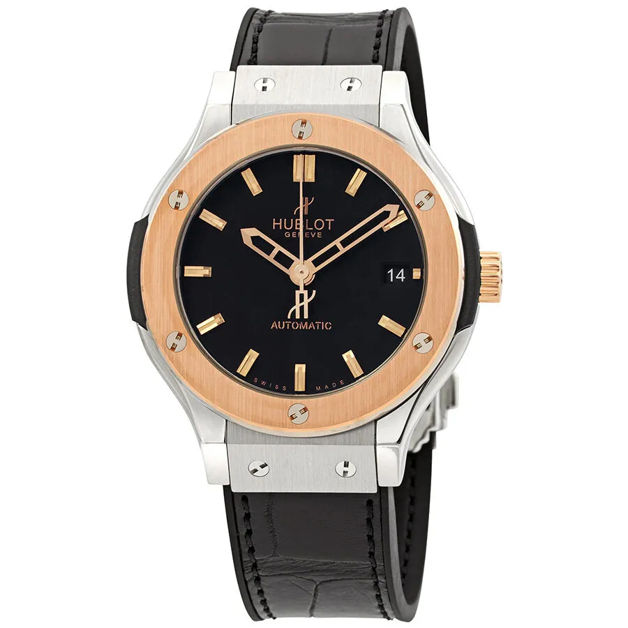 Hublot Classic Fusion Black Dial Automatic Black Alligator Rubber Watch 565.ZP.1180.LR