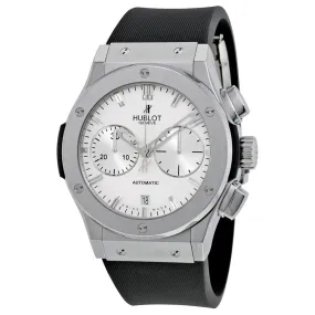 Hublot Classic Fusion Silver Dial Chronograph Black Rubber Men's Watch 521.NX.2610.RX
