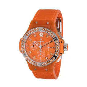 Hublot Tutti Frutti Linen Chronograph Automatic Diamond Orange Dial Ladies Watch 341.XO.2770.NR.1206