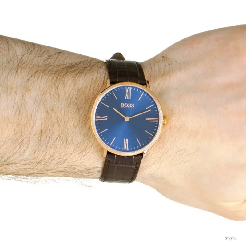 Hugo Boss Jackson Blue Dial Leather Strap Watch 1513458 (Defect)
