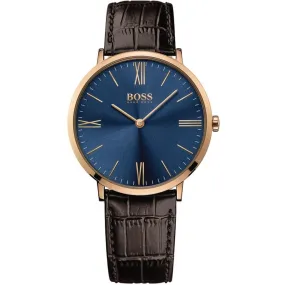 Hugo Boss Jackson Blue Dial Leather Strap Watch 1513458 (Defect)