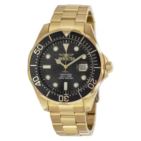 Invicta Pro Diver Black Dial Yellow Gold Ion-plated Men's Watch 14356