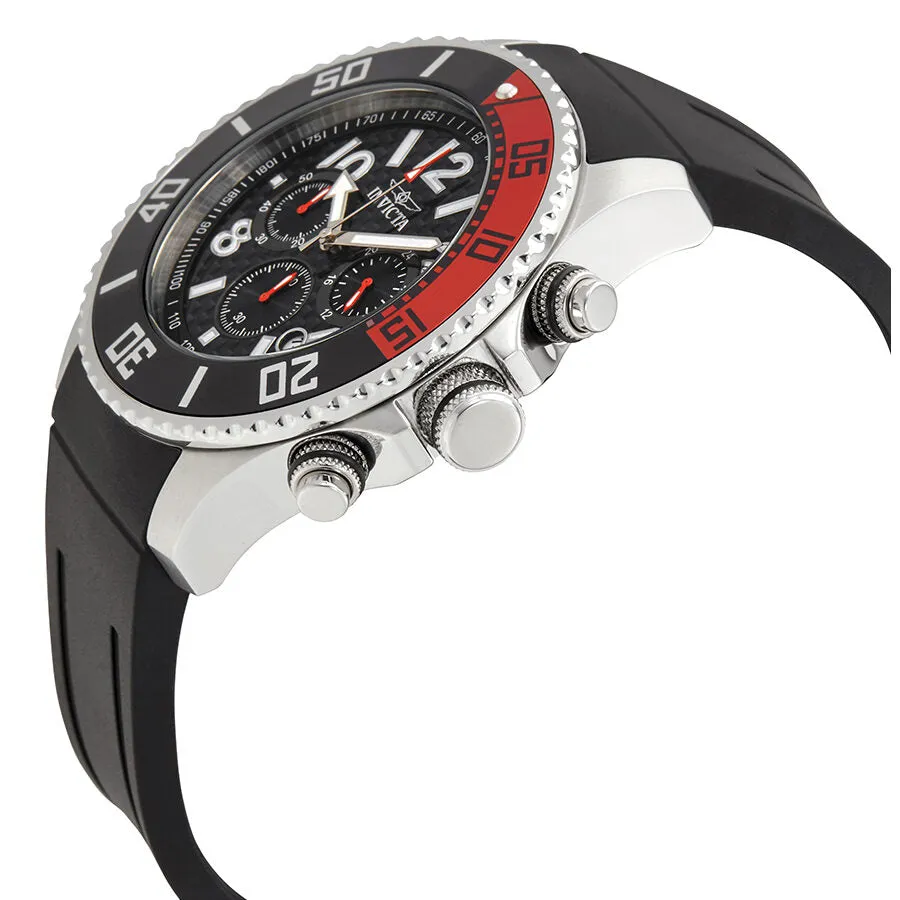 Invicta Pro Diver Chronograph Black Carbon Fiber Dial  Coke Bezel Men's Watch 13727