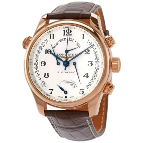 Longines Master 18kt Rose Gold Automatic Guilloche Silver Dial Men's Watch L2.716.8.78.3