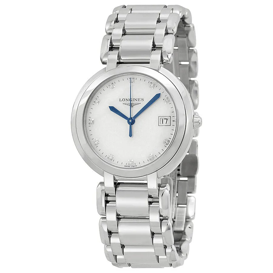 Longines Primaluna White Dial Diamond Stainless Steel Ladies Watch L81144876 L8.114.4.87.6
