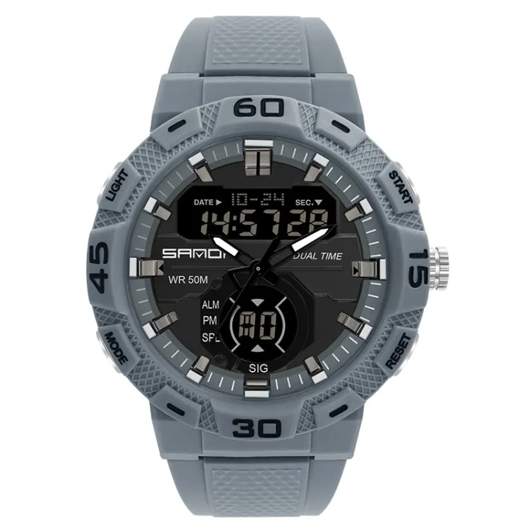 Luminous Dual Display Waterproof Electronic Watch by SANDA 3087