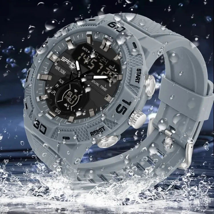 Luminous Dual Display Waterproof Electronic Watch by SANDA 3087