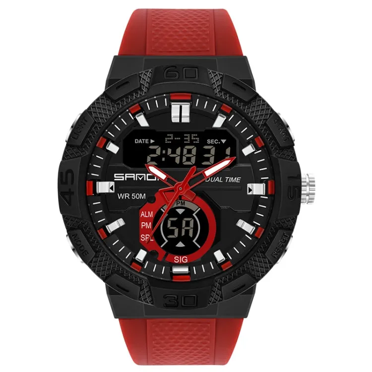 Luminous Dual Display Waterproof Electronic Watch by SANDA 3087