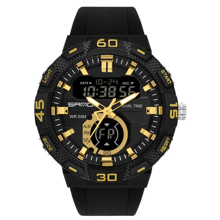 Luminous Dual Display Waterproof Electronic Watch by SANDA 3087