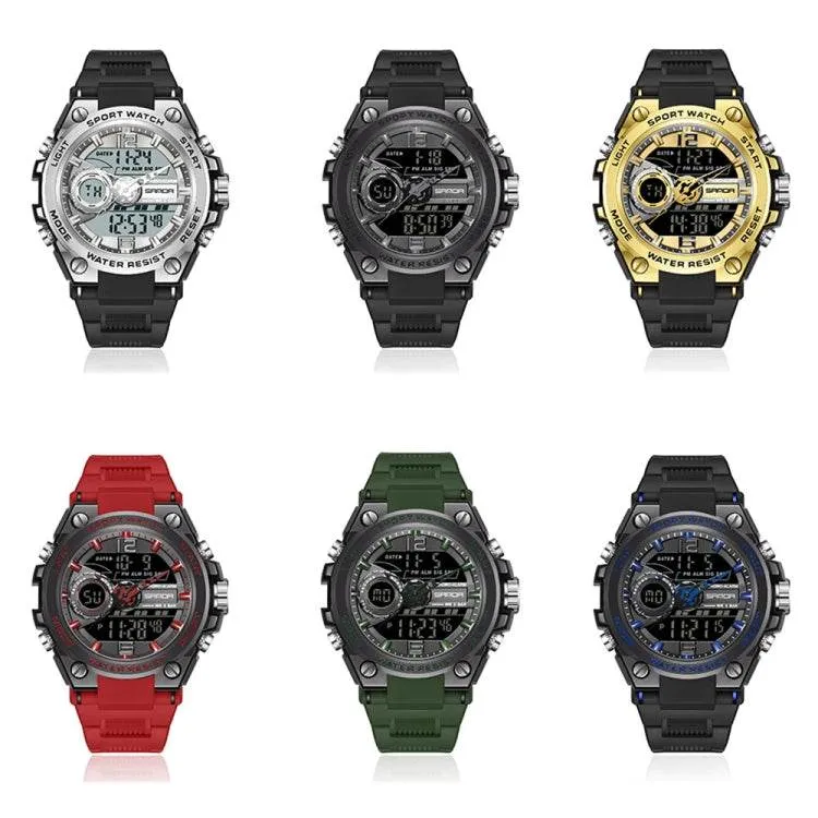 Luminous Dual Time Waterproof Sports Watch by SANDA 6092