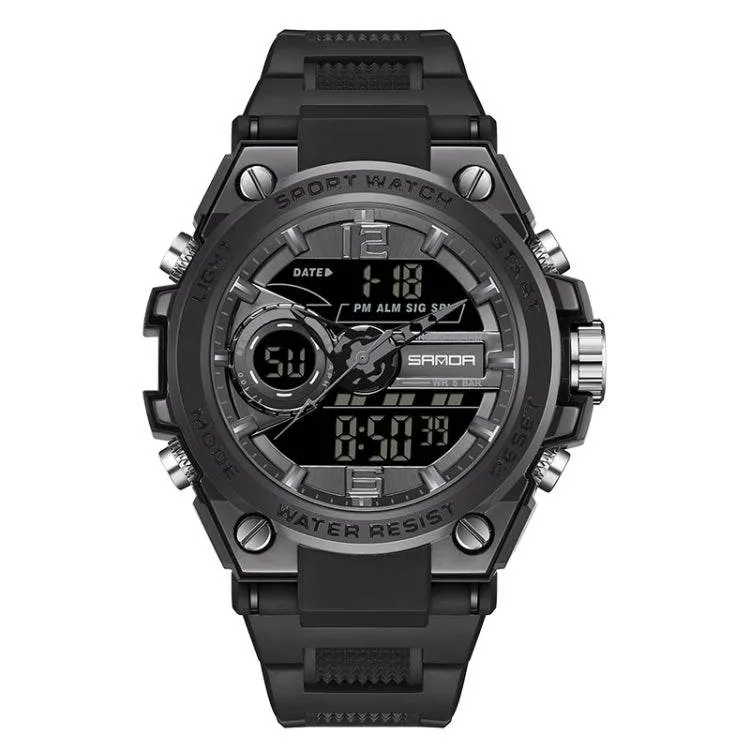 Luminous Dual Time Waterproof Sports Watch by SANDA 6092