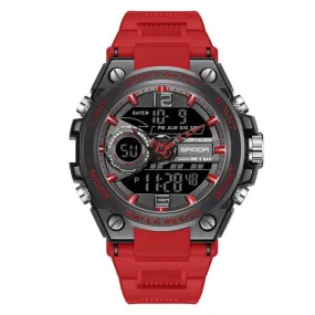 Luminous Dual Time Waterproof Sports Watch by SANDA 6092